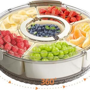 Divided Serving Tray with Lid and Handle