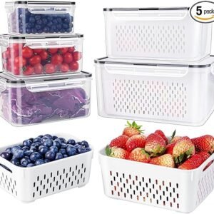 5 PCS Large Fruit Containers for Fridge